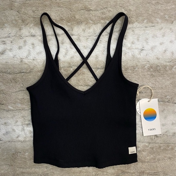 NWT VUORI Rib Crop Tank Women's Rib Tank in Black Size XS - Picture 6 of 14